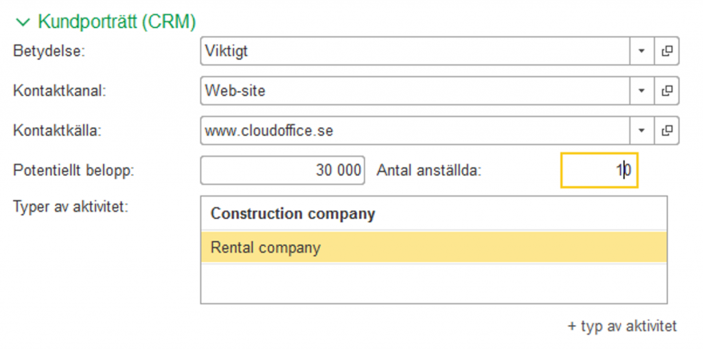 CRM Портрет клиента